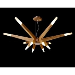 Designer Touch Decorative Modern Contemporary Wood 12 Light Pendant Light