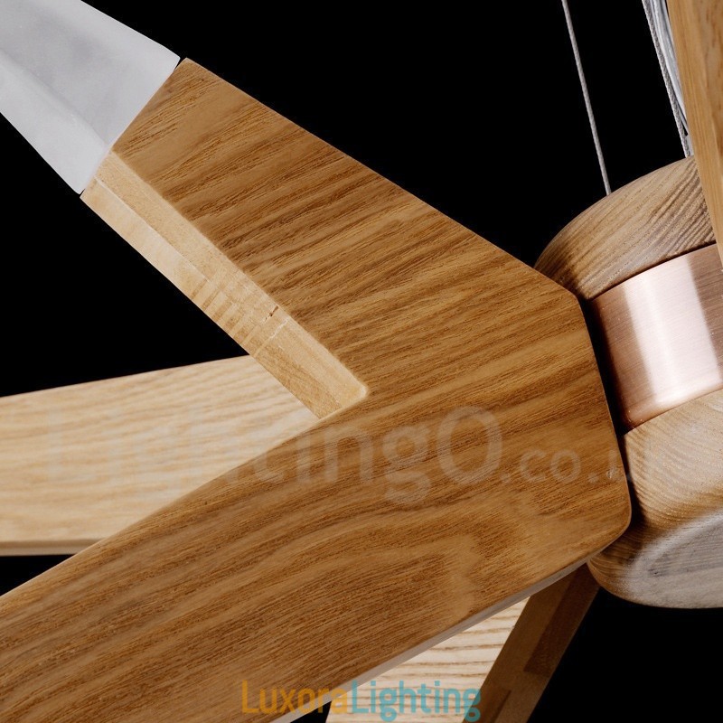 Designer Touch Decorative Modern Contemporary Wood 12 Light Pendant Light