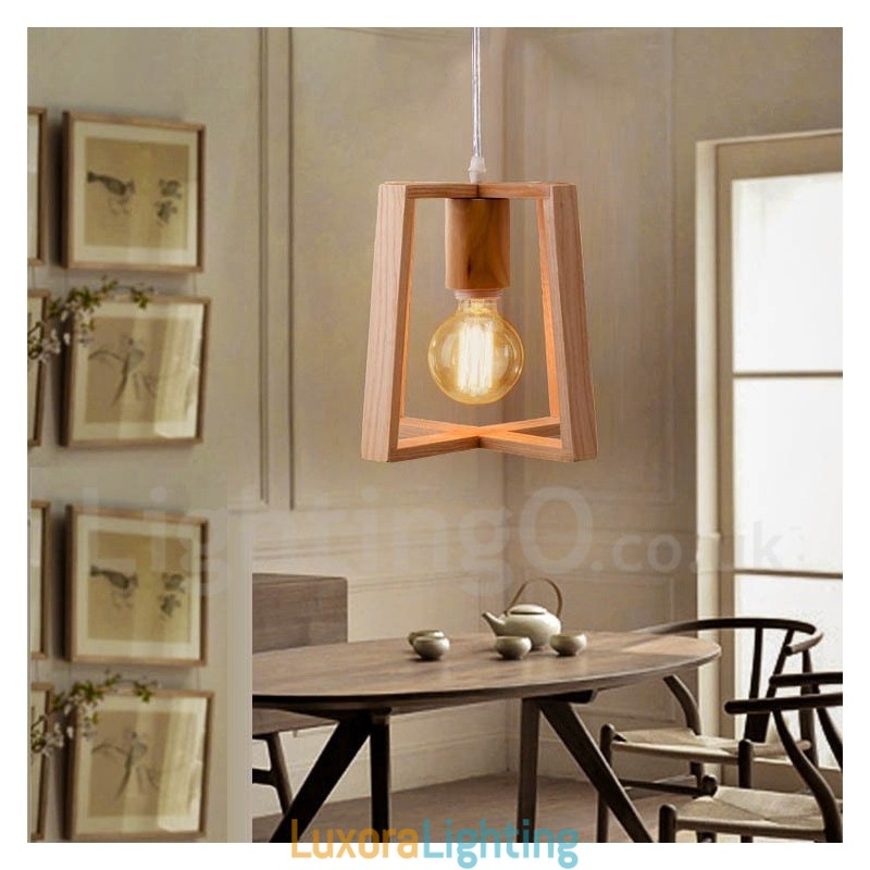 Designer Touch Decorative Wooden Modern Contemporary 1 Light Pendant Light