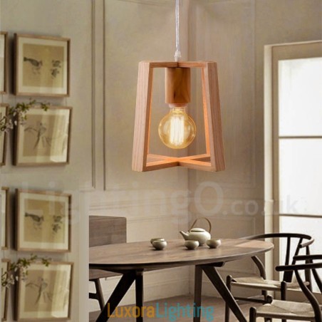 Designer Touch Decorative Wooden Modern Contemporary 1 Light Pendant Light