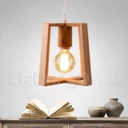 Designer Touch Decorative Wooden Modern Contemporary 1 Light Pendant Light