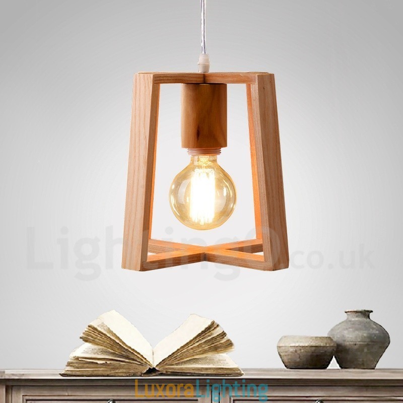 Designer Touch Decorative Wooden Modern Contemporary 1 Light Pendant Light