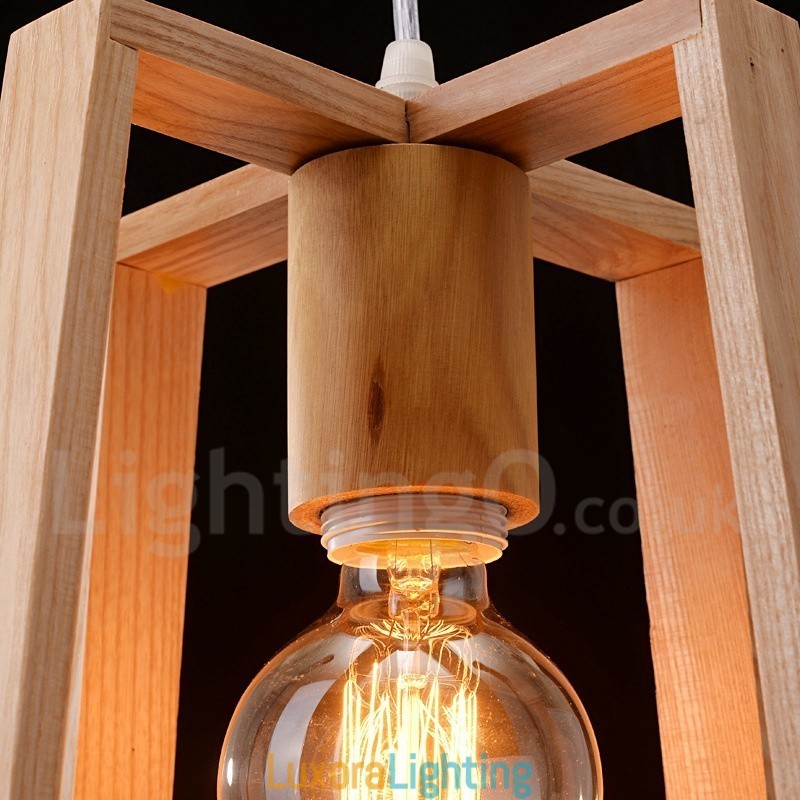 Designer Touch Decorative Wooden Modern Contemporary 1 Light Pendant Light