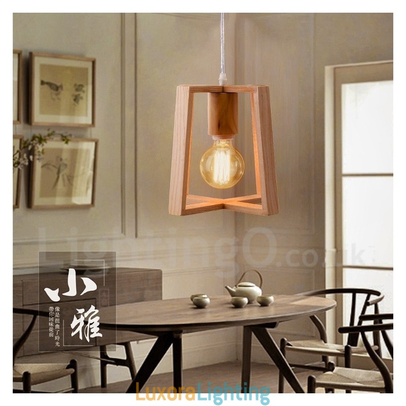 Designer Touch Decorative Wooden Modern Contemporary 1 Light Pendant Light