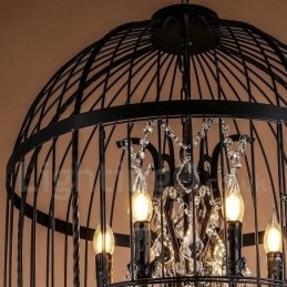 Designer Touch Decorative Retro Vintage Metal 4 Light Birdcage Pendant Light