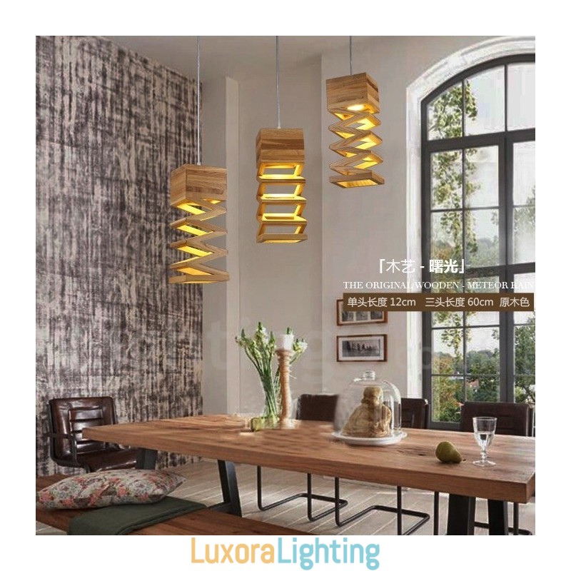 Designer Touch Decorative Modern Contemporary Wood Pendant Light