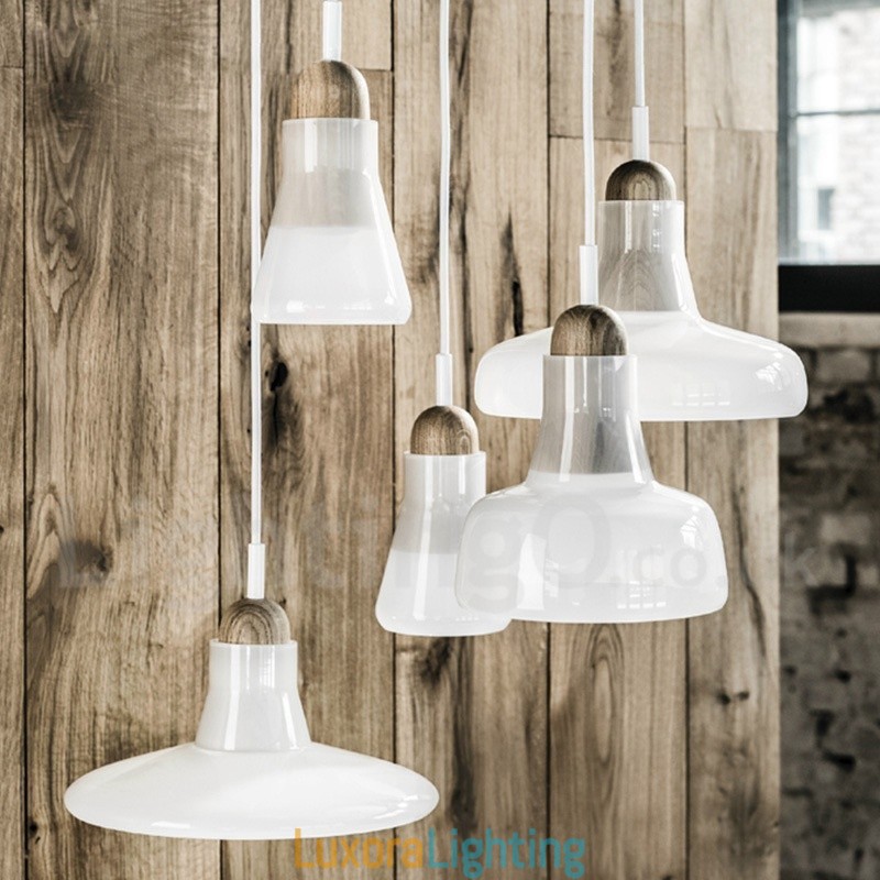 Designer Touch Decorative Retro Vintage Pendant Light with Glass Shade Lamp