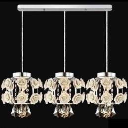 Designer Touch Decorative Flowers and Crystal Chandelier Pendant Light