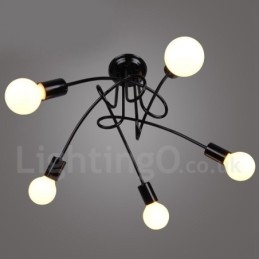 Designer Touch Decorative Black Country Metal 5 Light Chandelier Light