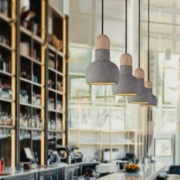 Designer Touch Decorative Retro Vintage Wood Concrte Single Light Pendant Light