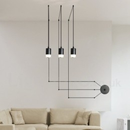 Designer Touch Decorative For 3 Light Black Pendant Light with Glass Shade