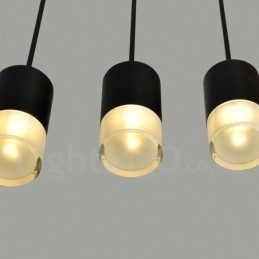 Designer Touch Decorative For 3 Light Black Pendant Light with Glass Shade