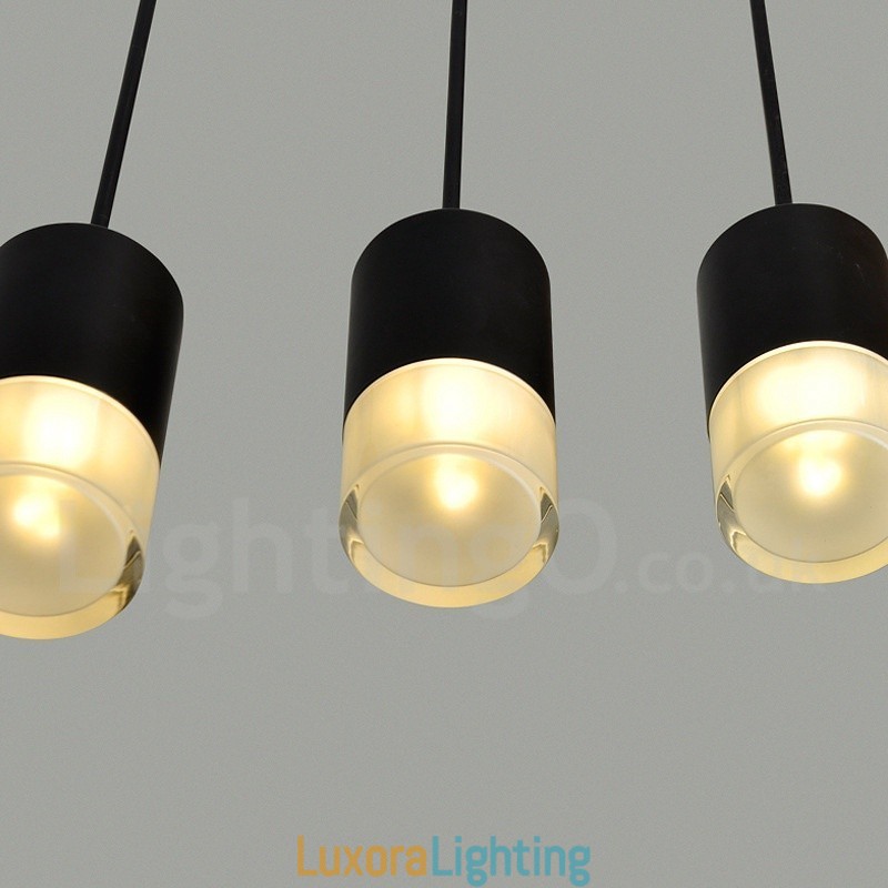 Designer Touch Decorative For 3 Light Black Pendant Light with Glass Shade