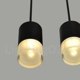 Designer Touch Decorative For 3 Light Black Pendant Light with Glass Shade