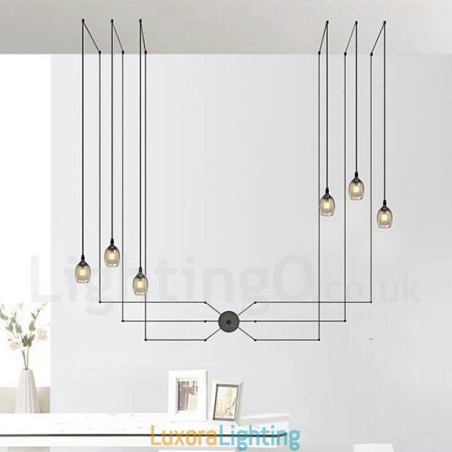 Designer Touch Decorative For 6 Light Pendant Light with Glass Shade
