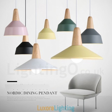 Designer Touch Decorative Modern Contemporary Wood Metal Multi Colors Pendant Light