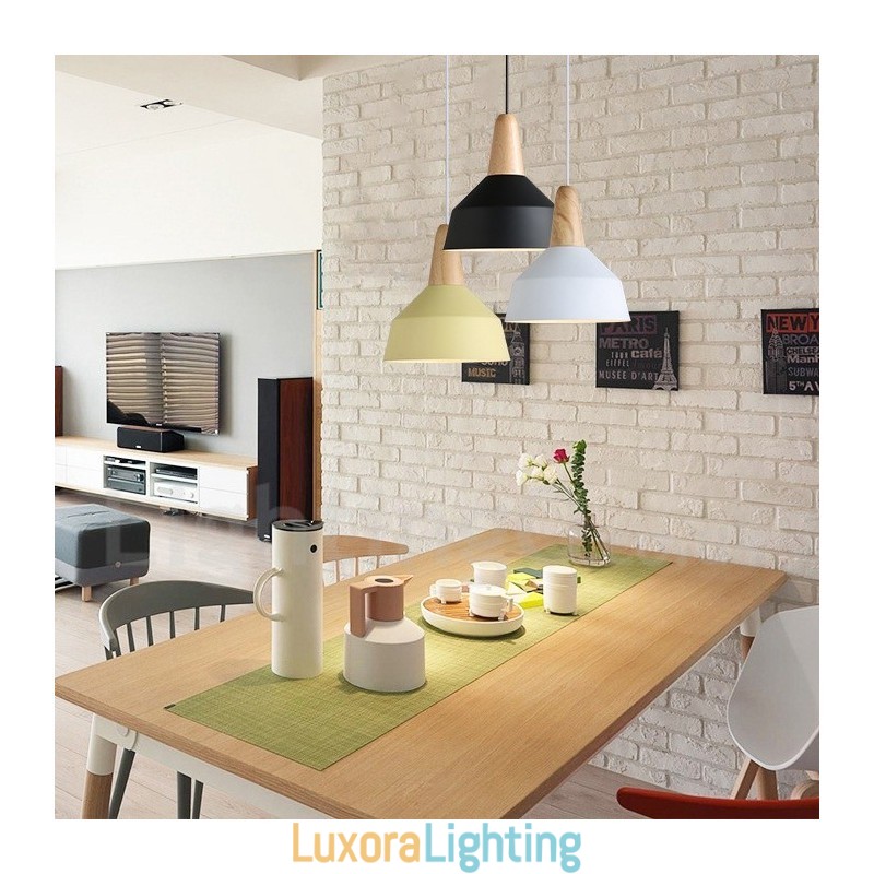 Designer Touch Decorative Modern Contemporary Wood Metal Multi Colors Pendant Light