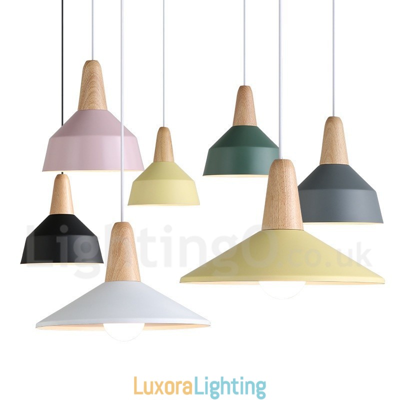Designer Touch Decorative Modern Contemporary Wood Metal Multi Colors Pendant Light