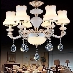 Designer Touch Decorative The luxurious Natural Jade Pendant lamp Of The European Crystal Pendant lamp