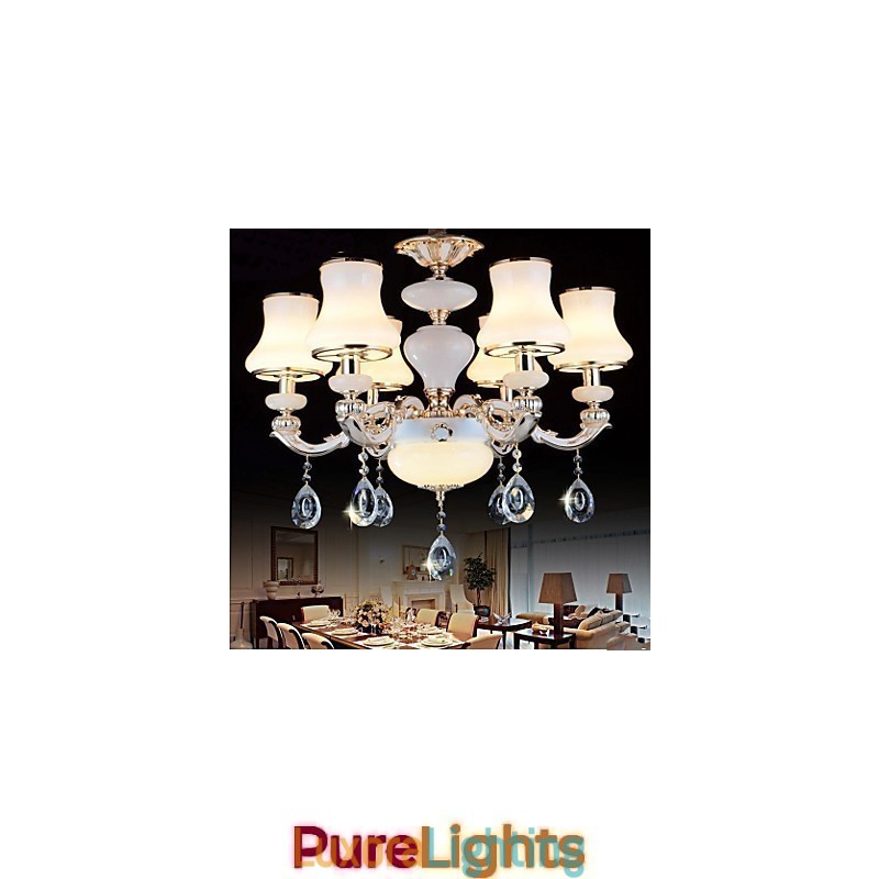 Designer Touch Decorative The luxurious Natural Jade Pendant lamp Of The European Crystal Pendant lamp