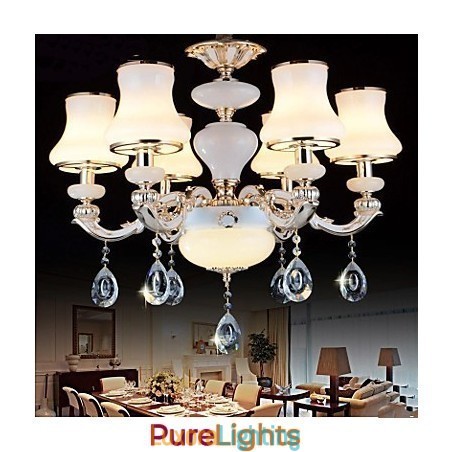 Designer Touch Decorative The luxurious Natural Jade Pendant lamp Of The European Crystal Pendant lamp