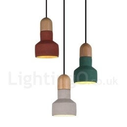 Designer Touch Decorative Vintage Wood Concrte Multi Colors Pendant Light for Lamp