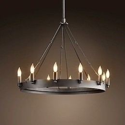 Designer Touch Decorative Retro Style Iron Pendent Light with 12 Lights in Candle Feature