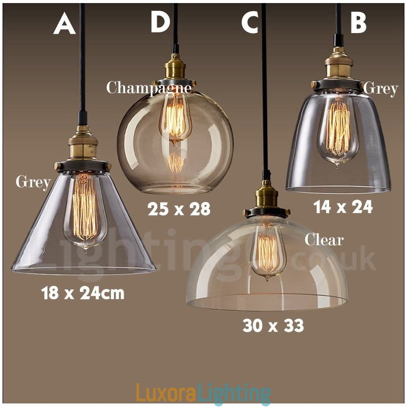 Designer Touch Decorative Retro Vintage Pendant Light with Glass Shade Lamp