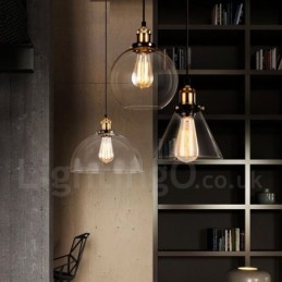 Designer Touch Decorative Retro Vintage Pendant Light with Glass Shade Lamp