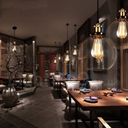 Designer Touch Decorative Retro Vintage Pendant Light with Glass Shade Lamp