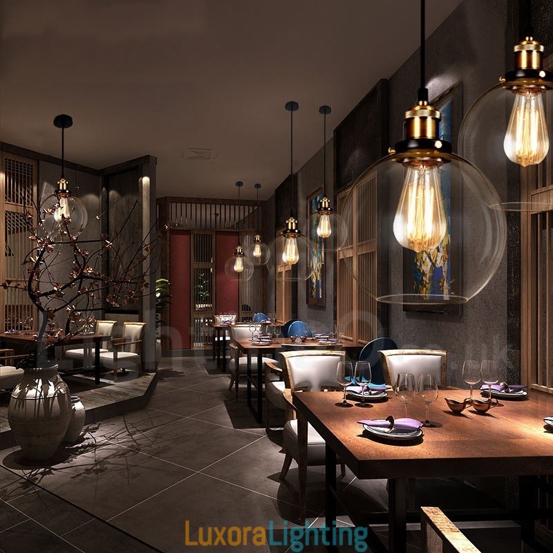 Designer Touch Decorative Retro Vintage Pendant Light with Glass Shade Lamp