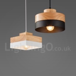 Designer Touch Decorative Modern Contemporary Wood Metal Wood Pendant Light
