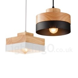 Designer Touch Decorative Modern Contemporary Wood Metal Wood Pendant Light