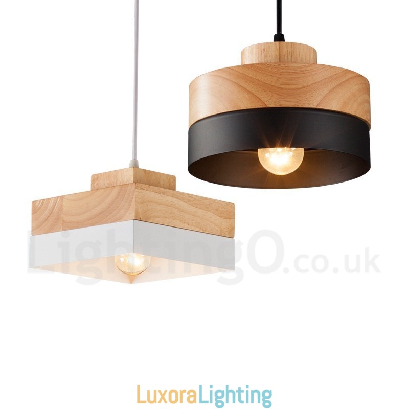 Designer Touch Decorative Modern Contemporary Wood Metal Wood Pendant Light