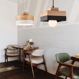 Designer Touch Decorative Modern Contemporary Wood Metal Wood Pendant Light
