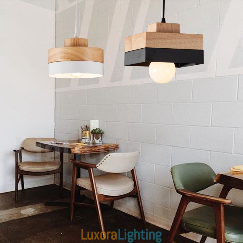Designer Touch Decorative Modern Contemporary Wood Metal Wood Pendant Light