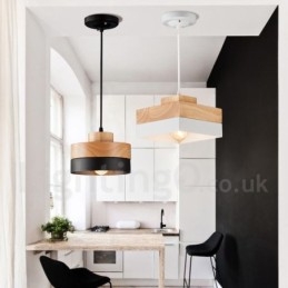 Designer Touch Decorative Modern Contemporary Wood Metal Wood Pendant Light