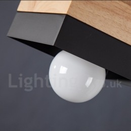 Designer Touch Decorative Modern Contemporary Wood Metal Wood Pendant Light