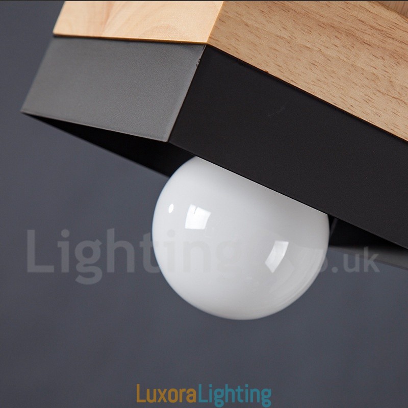 Designer Touch Decorative Modern Contemporary Wood Metal Wood Pendant Light