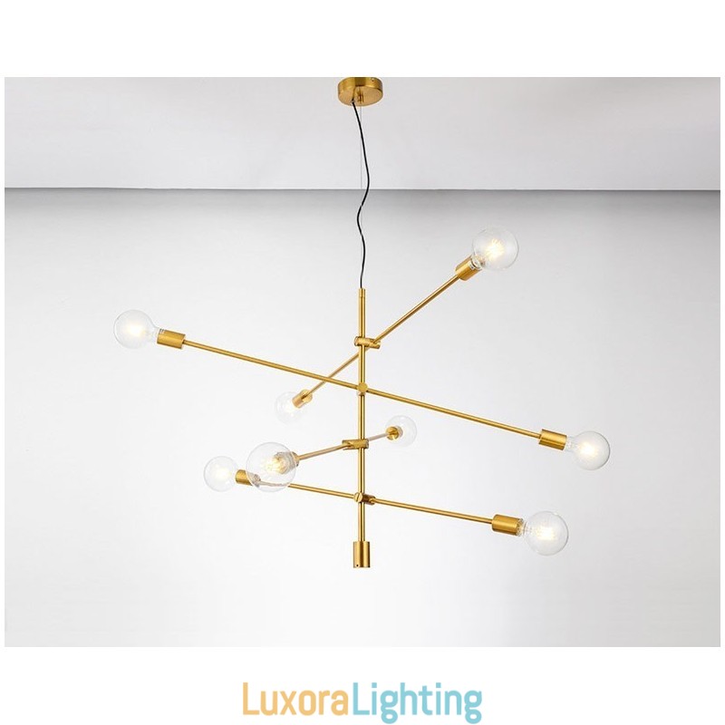 Designer Touch Decorative 6 Light Copper Chandelier with Glass Shade Lamp