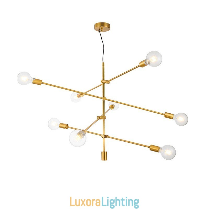 Designer Touch Decorative 6 Light Copper Chandelier with Glass Shade Lamp