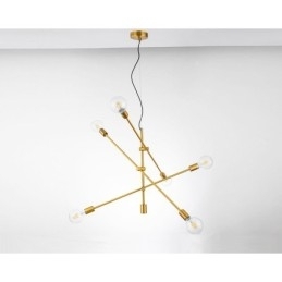 Designer Touch Decorative 6 Light Copper Chandelier with Glass Shade Lamp