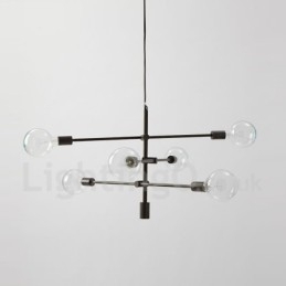 Designer Touch Decorative 6 Light Copper Chandelier with Glass Shade Lamp