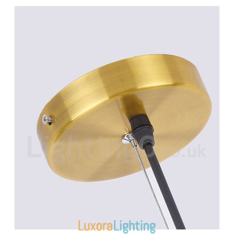 Designer Touch Decorative 6 Light Copper Chandelier with Glass Shade Lamp