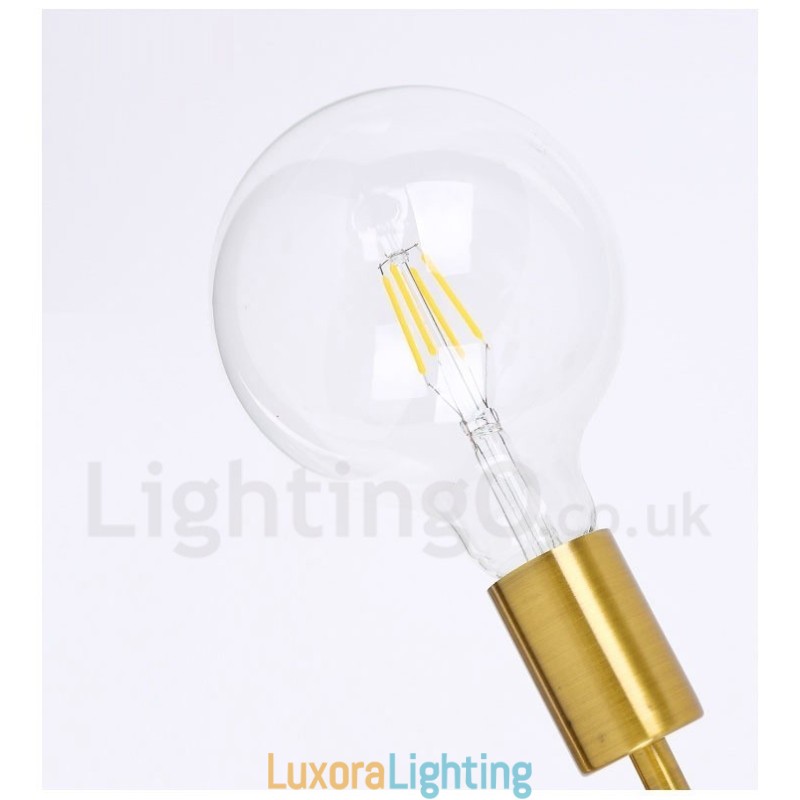 Designer Touch Decorative 6 Light Copper Chandelier with Glass Shade Lamp