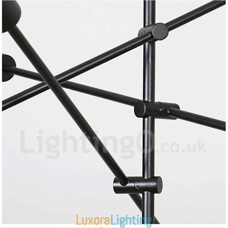 Designer Touch Decorative 6 Light Copper Chandelier with Glass Shade Lamp