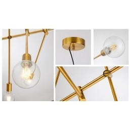 Designer Touch Decorative 6 Light Copper Chandelier with Glass Shade Lamp