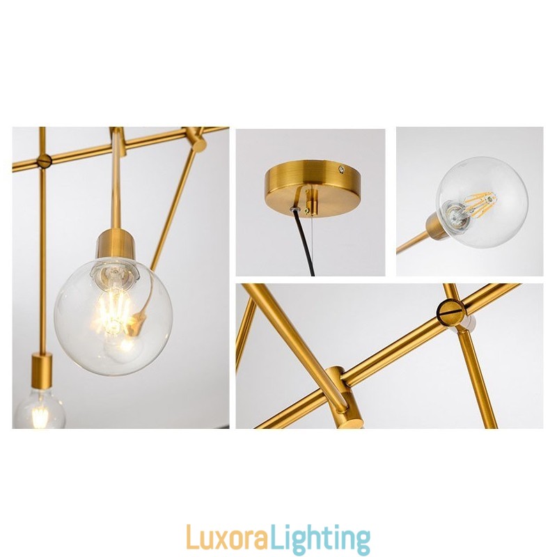 Designer Touch Decorative 6 Light Copper Chandelier with Glass Shade Lamp