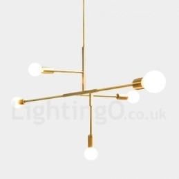 Designer Touch Decorative Modern Contemporary Copper 5 Light Chandelier Lamp