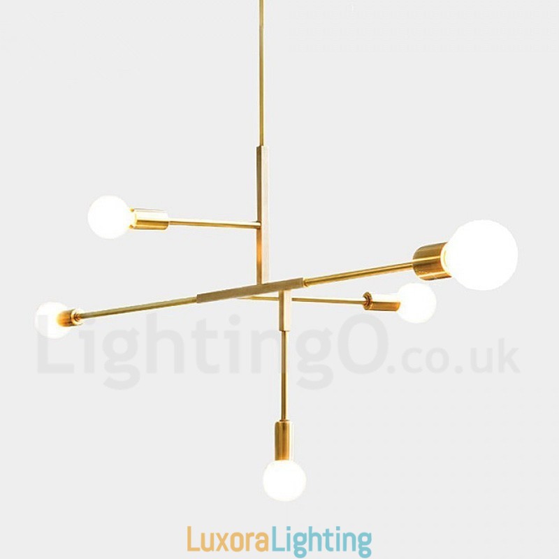 Designer Touch Decorative Modern Contemporary Copper 5 Light Chandelier Lamp